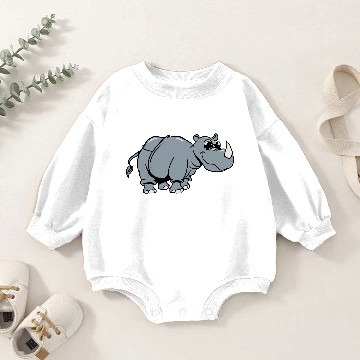 Discover rhinoceros cute funny sunglasses Baby Romper Sweatshirts