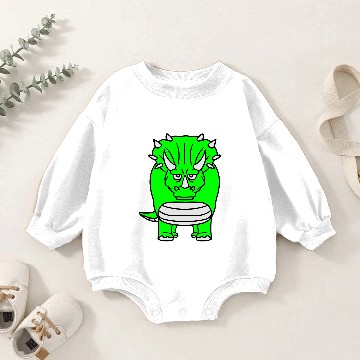 Discover horns triceratops big comic cartoon dinosaur dinos Baby Romper Sweatshirts
