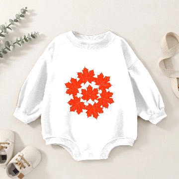 Discover Red maple leaves pattern Baby Romper Sweatshirts