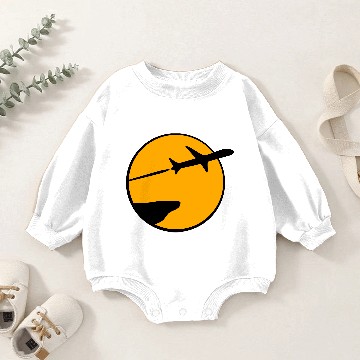 Discover cliff night moon sun dashed line paper airplane fo Baby Romper Sweatshirts