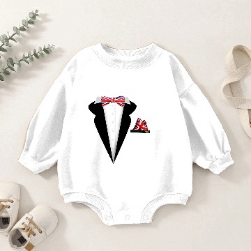 Discover Wedding Union Jack Bow Tie Baby Romper Sweatshirts
