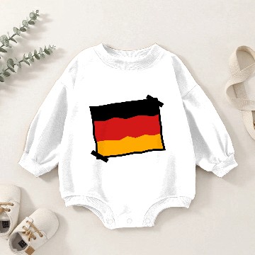 Discover paper note glued Germany nation black red gold fla Baby Romper Sweatshirts