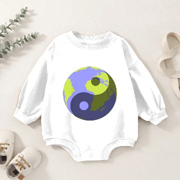 Discover Blue planet ying and yang Baby Romper Sweatshirts