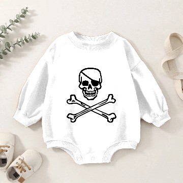 Discover Skull and Crossbones Baby Romper Sweatshirts