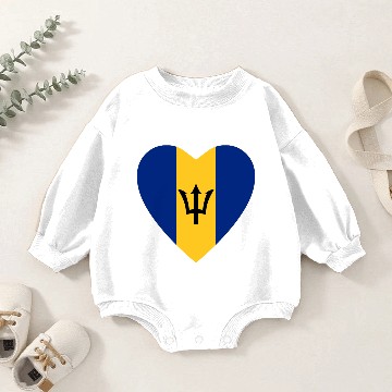 Discover Barbados Flag Heart Baby Romper Sweatshirts