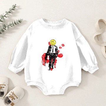 Discover Smiley Hitman (Distressed) Baby Romper Sweatshirts