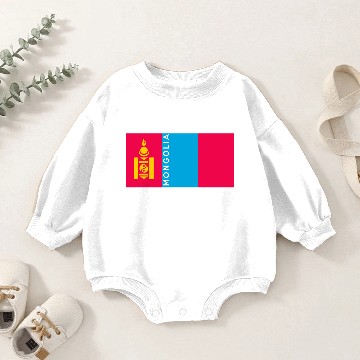 Discover mongolia country flag symbol name text Baby Romper Sweatshirts