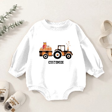 Discover Tractor Pulling Pumpkins Baby Romper Sweatshirts