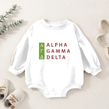 Discover Alpha Gamma Delta Stacked Sweat Baby Romper Sweatshirts