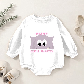 Discover Little Monster In Lilac Baby Romper Sweatshirts