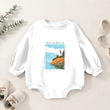 Discover Acadia National Park Bar Harbor Lighthouse Vintage Baby Romper Sweatshirts