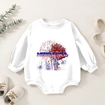 Discover Nebraska Fireworks Baby Romper Sweatshirts
