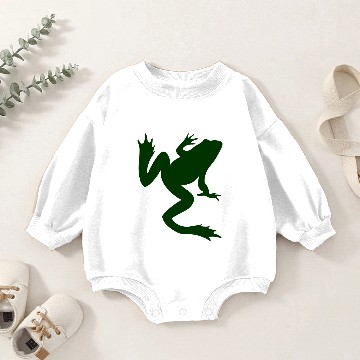 Discover Dark Green Froggy Baby Romper Sweatshirts