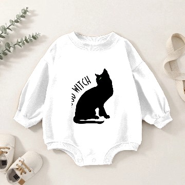 Discover Halloween Black Cat Good Witch Plus Size Baby Romper Sweatshirts