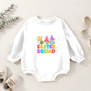 Discover Cute Gnomes Easter Egg Hunt Bunny Ears Easter Squa Baby Romper Sweatshirts