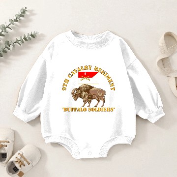 Discover Army - 9th Cavalry Regiment - Buffalo Soldiers Baby Romper Sweatshirts