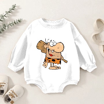 Discover Caveman With Club Baby Romper Sweatshirts