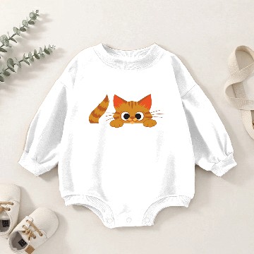 Discover Cat Pocket Topper Baby Romper Sweatshirts