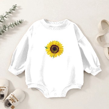 Discover Ray Of Sunshine Text Black Sunflower Personalized Baby Romper Sweatshirts