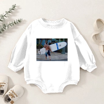 Discover Waikiki Surfer Baby Romper Sweatshirts