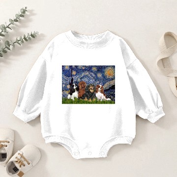 Discover Cavaliers (four) - Starry Night Baby Romper Sweatshirts