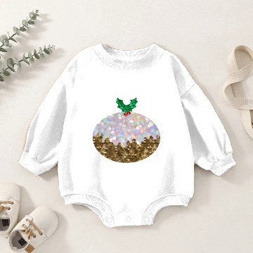 Discover sequin christmas puddings Baby Romper Sweatshirts