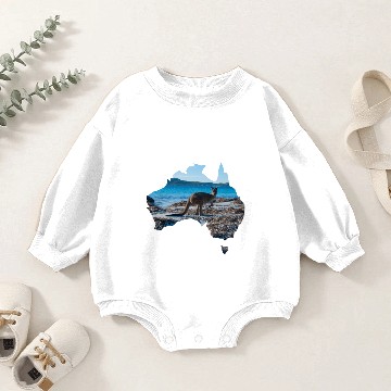 Discover Blue Lucky Bay Beach Kangaroo Australia Baby Romper Sweatshirts