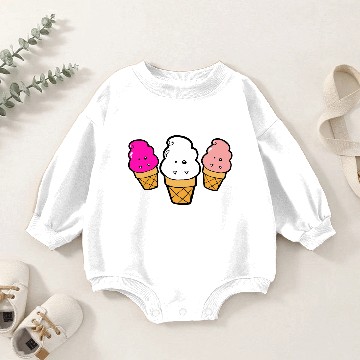 Discover Frankencream Monster Ice Cream Cones Baby Romper Sweatshirts