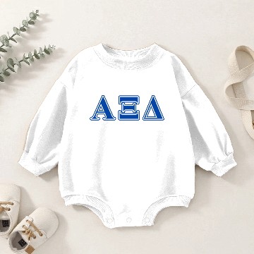 Discover Alpha Xi Delta Blue Letters Baby Romper Sweatshirts