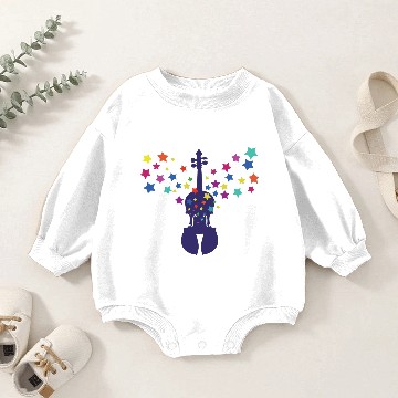 Discover Violin  Girls-Starburst Baby Romper Sweatshirts