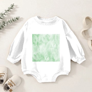 Discover Light Green Shell Pattern Baby Romper Sweatshirts