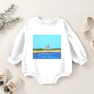 Discover Block Island North Light Baby Romper Sweatshirts