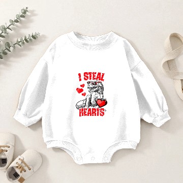 Discover Valentines Day Kids Dinosaur T Rex Lover I Steal H Baby Romper Sweatshirts