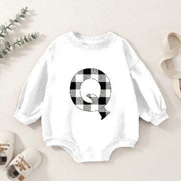 Discover Gingham Check Q Baby Romper Sweatshirts