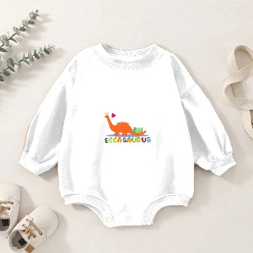 Discover Dinosaur Easter Brontosaurus Eggs Bunny Ears Eggas Baby Romper Sweatshirts