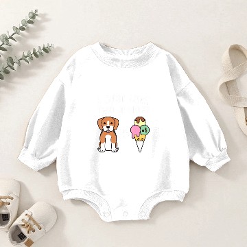 Discover I Just Love Two Things Ice Cream Beagle Dog Baby Romper Sweatshirts