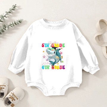Discover Funny Shark Goodbye 5Th Grade Graduation Hello 6Th Baby Romper Sweatshirts