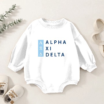 Discover Alpha Xi Delta Stacked Sweat Baby Romper Sweatshirts