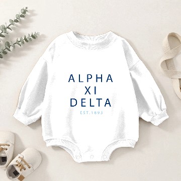 Discover Alpha Xi Delta Modern Type Sweat Baby Romper Sweatshirts