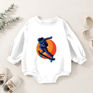 Discover Astronaut Astro Skate Run Baby Romper Sweatshirts