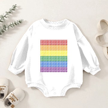 Discover Rainbow Houndstooth Baby Romper Sweatshirts