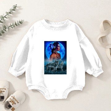 Discover girl and wolves Baby Romper Sweatshirts