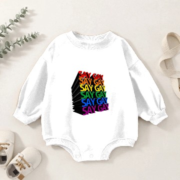 Discover Say Gay Rainbow 3D Baby Romper Sweatshirts