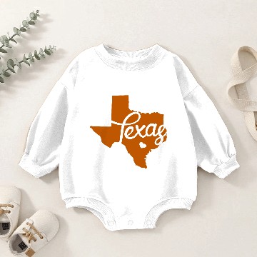 Discover Burnt Orange Texas Heart Baby Romper Sweatshirts