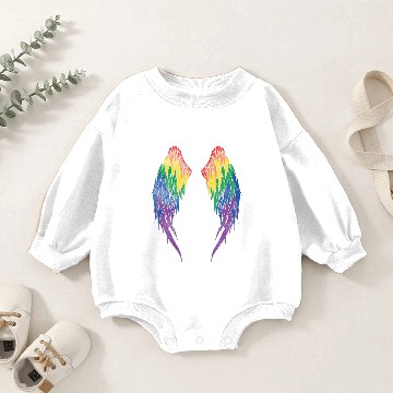 Discover Pride Flag - Angel Wings Baby Romper Sweatshirts