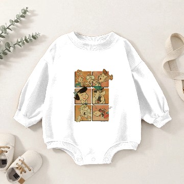 Discover The Flintstones | Flintstones & Rubbles Comic Baby Romper Sweatshirts