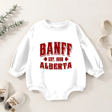 Discover Banff Old Style Canada Red Baby Romper Sweatshirts