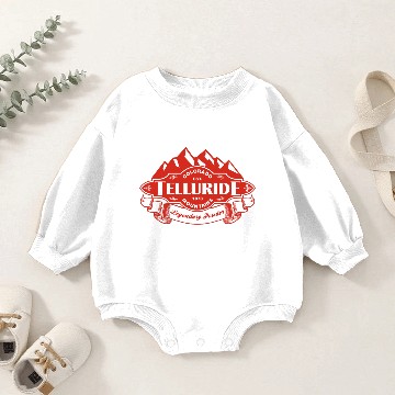 Discover Telluride Mountain Emblem Color Baby Romper Sweatshirts