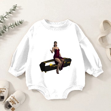 Discover Veronica Coffin Vampire Pinup Baby Romper Sweatshirts