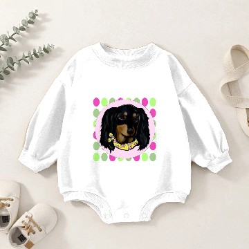 Discover Easter Long Haired Black Dachshund Baby Romper Sweatshirts